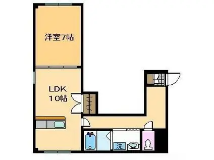 メゾン竜田(1LDK/2階)の間取り写真