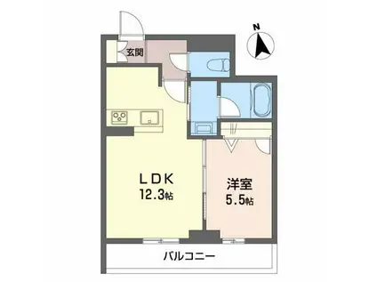 ブランシオン神明(1LDK/1階)の間取り写真