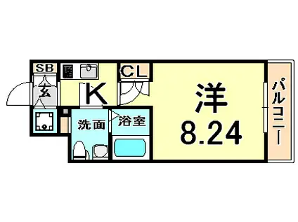 エス・キュート尼崎II(1K/5階)の間取り写真