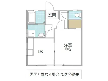 大曽根ハイツ(1DK/1階)の間取り写真