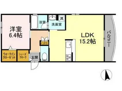 SKY ONE(1LDK/1階)の間取り写真