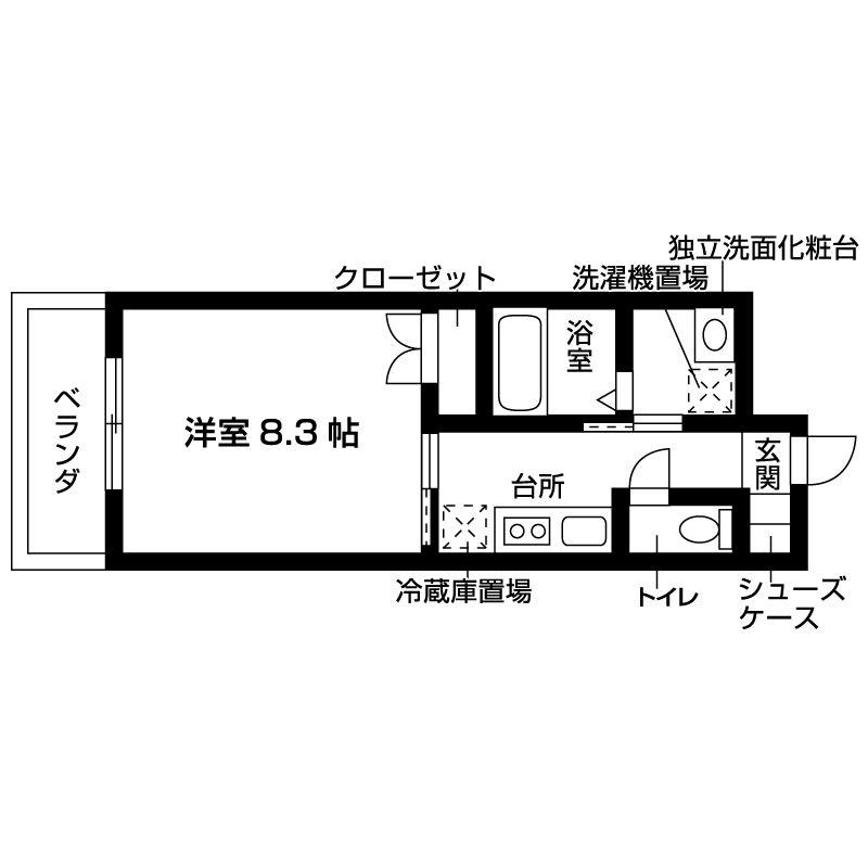 エルメディオ千種(1K/4階)の間取り写真