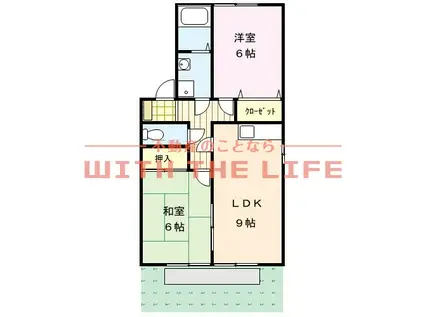 ガーデニアII(2LDK/1階)の間取り写真