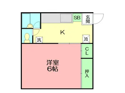 メゾンドソレイユ(1K/1階)の間取り写真