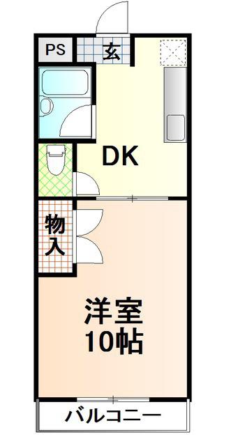 センチュリー秋桜(1DK/1階)の間取り写真