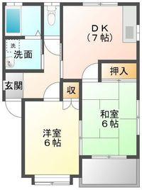 エトワール弓井(2DK/2階)の間取り写真