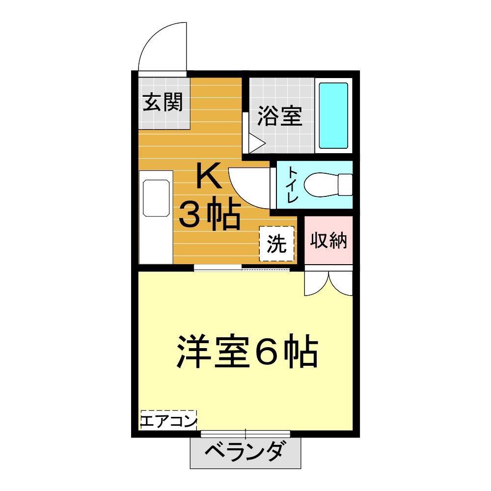 富貴荘(1K/2階)の間取り写真