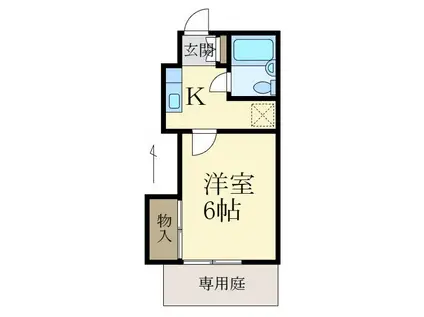 メゾンフェリス栄谷(1K/1階)の間取り写真