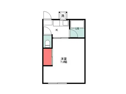 CORAL A(1K/1階)の間取り写真