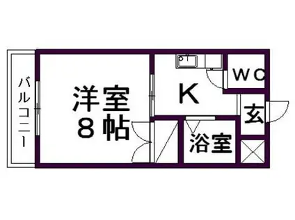 ビアンヌール四ツ池公園(1K/3階)の間取り写真