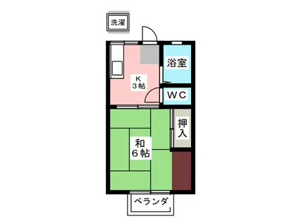 ハイムローゼ(1K/2階)の間取り写真