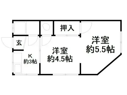 すみれ文化(2K/1階)の間取り写真