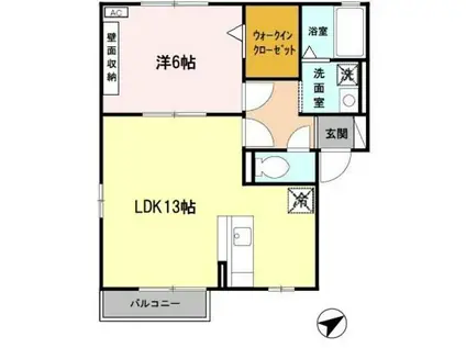 アイビーキューブ(1LDK/2階)の間取り写真