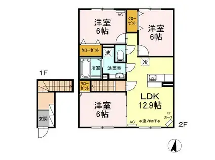 バローロ(3LDK/2階)の間取り写真