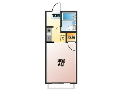 ハイツ小茂根(1K/2階)の間取り写真