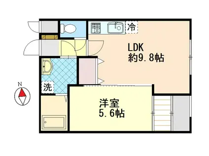 ニアステーション信濃町(1LDK/1階)の間取り写真