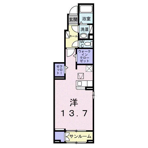 フォルネ(ワンルーム/1階)の間取り写真