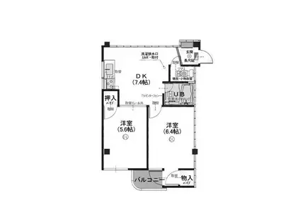 NOOK M-7(2DK/3階)の間取り写真