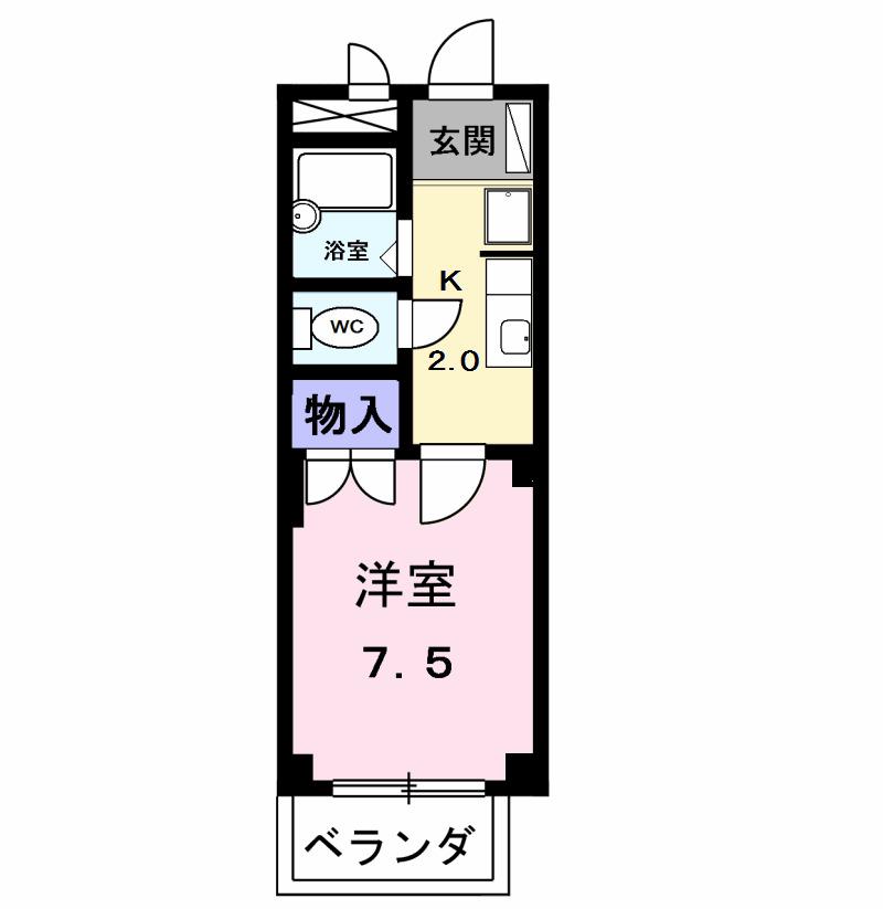 ヴィクトワール(1K/3階)の間取り写真
