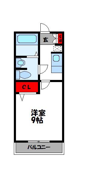 シングルコート23(1K/1階)の間取り写真