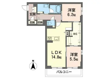 ベルグレイス(2LDK/3階)の間取り写真