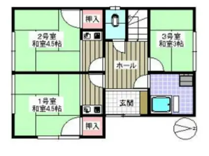 内藤荘(ワンルーム/2階)の間取り写真