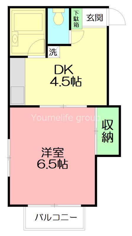 あいこうハイツ(1DK/2階)の間取り写真
