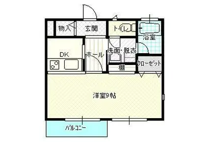 フェリーチェ検見川(1K/1階)の間取り写真