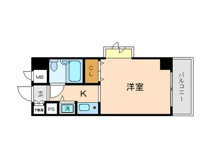 日興パレス伊勢佐木町北III(1K/4階)の間取り写真