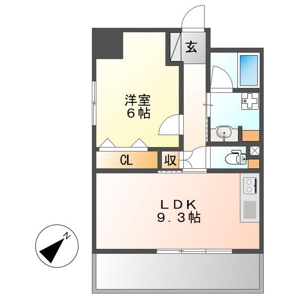 プランドール千種(1LDK/5階)の間取り写真