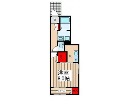 フルーヴ(1K/1階)の間取り写真