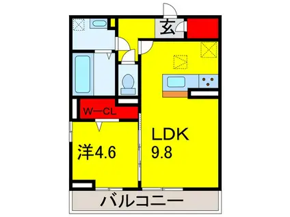 グランツ白金(1LDK/1階)の間取り写真