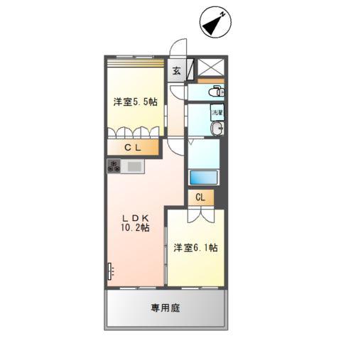 ディアステージシャロン(2LDK/1階)の間取り写真