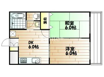グランドステータスティエラ(2DK/4階)の間取り写真