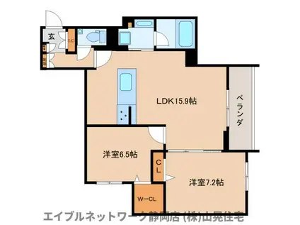 AVANCE東草深ウエスト(2LDK/2階)の間取り写真