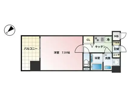 サヴォイ ヴァンヴェール(1K/4階)の間取り写真