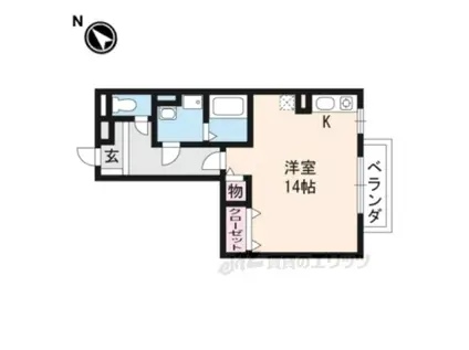 ウィンオカダヤ(1K/2階)の間取り写真