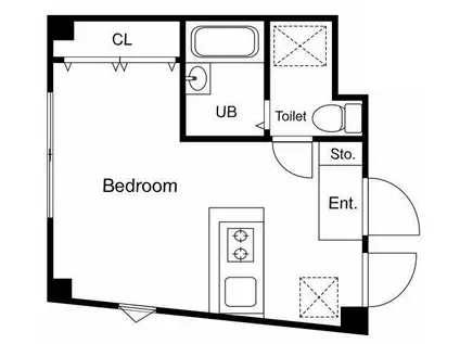 URBANAGE武蔵新田(ワンルーム/2階)の間取り写真