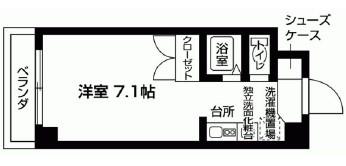 アミスター御影(1K/1階)の間取り写真