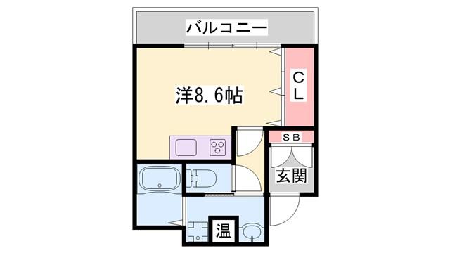 シャトー三和南車崎(ワンルーム/3階)の間取り写真