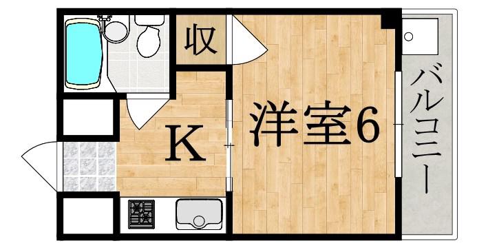 新栄マンション(1K/4階)の間取り写真