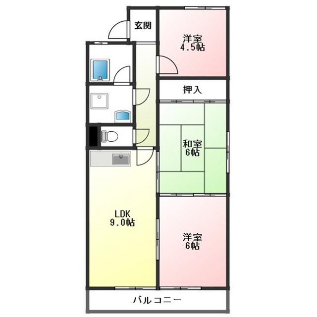 森島コーポラス(3LDK/2階)の間取り写真