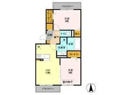 エミネンス(2LDK/3階)の間取り写真