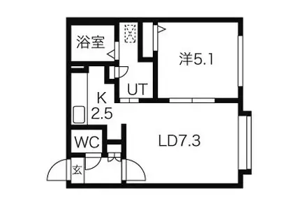 平岸アペリオ(1LDK/2階)の間取り写真