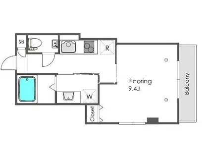 ヴィラ神保町(1K/3階)の間取り写真