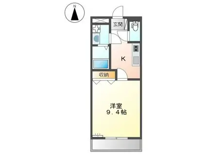 ラベンダーハイツ(1K/2階)の間取り写真