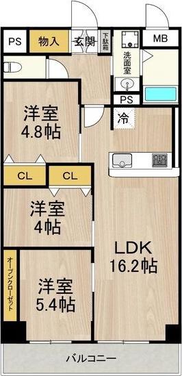 インプルーブ金山(3LDK/6階)の間取り写真