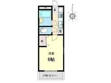 ドリームハイツ(1K/2階)の間取り写真