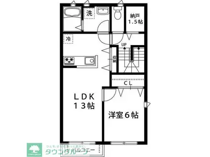 モン・サン・ミシェルA(1SLDK/2階)の間取り写真