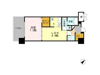 グランドテラス新都心(1LDK/5階)の間取り写真